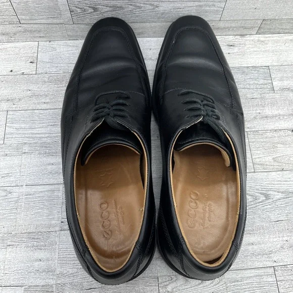 Ecco Cairo Black Oxford Apron Toe Lace Up Dress Shoes Men Size 12 - Picture 8 of 10